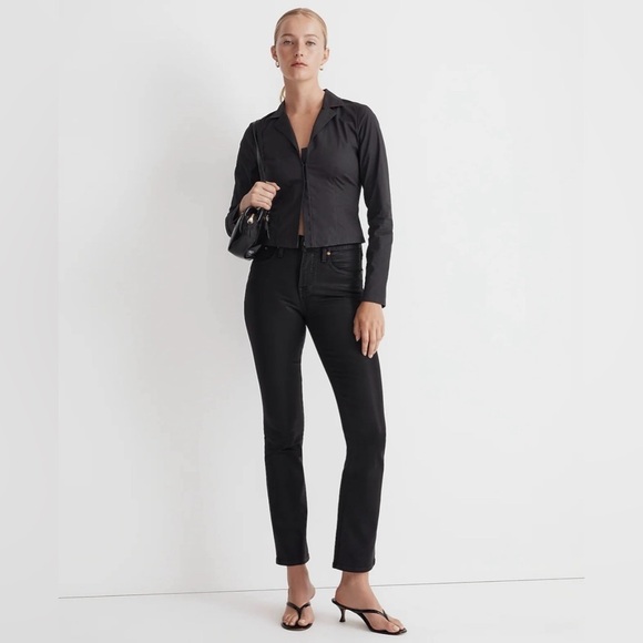 Madewell Petite Kick Out Crop Jeans: Coated Edition